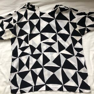 LOFT Abstract Black and White Blouse